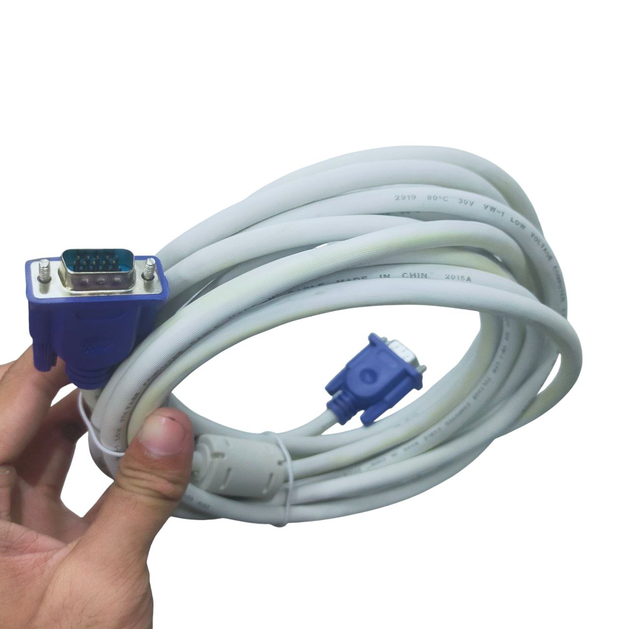 Grippes VGA Cable Male to Male Durable and Reliable 5 Meters White