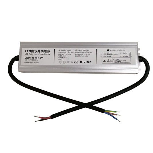 LED power supply with cables on a white background