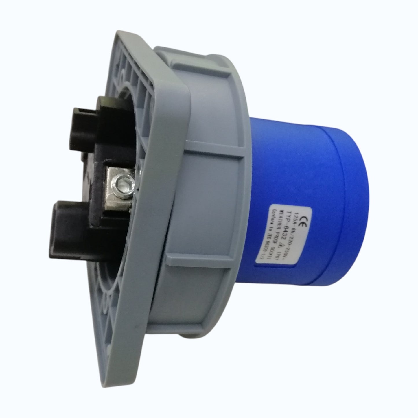 Grippes 125A 3P+E 220V-250V Industrial Male Plug Chassis Type , Industrial Panel-Mount Male Socket P67 Weatherproof