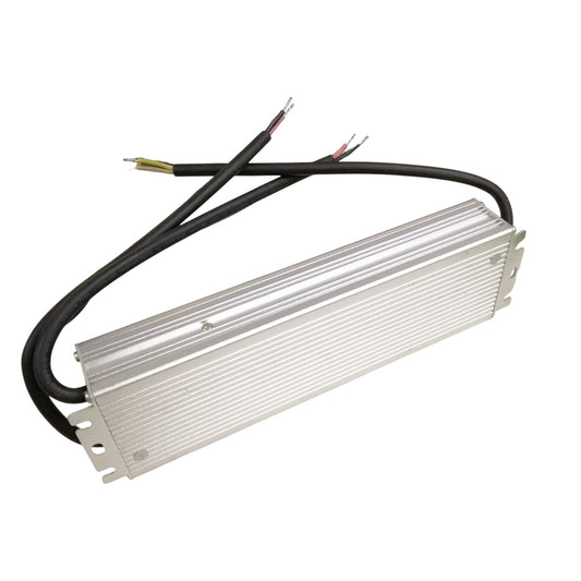 Rectangular electronic component with wires on a white background