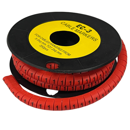Grippes (1) Cable Marker Red 5.0mm to 7.2mm 350pcs
