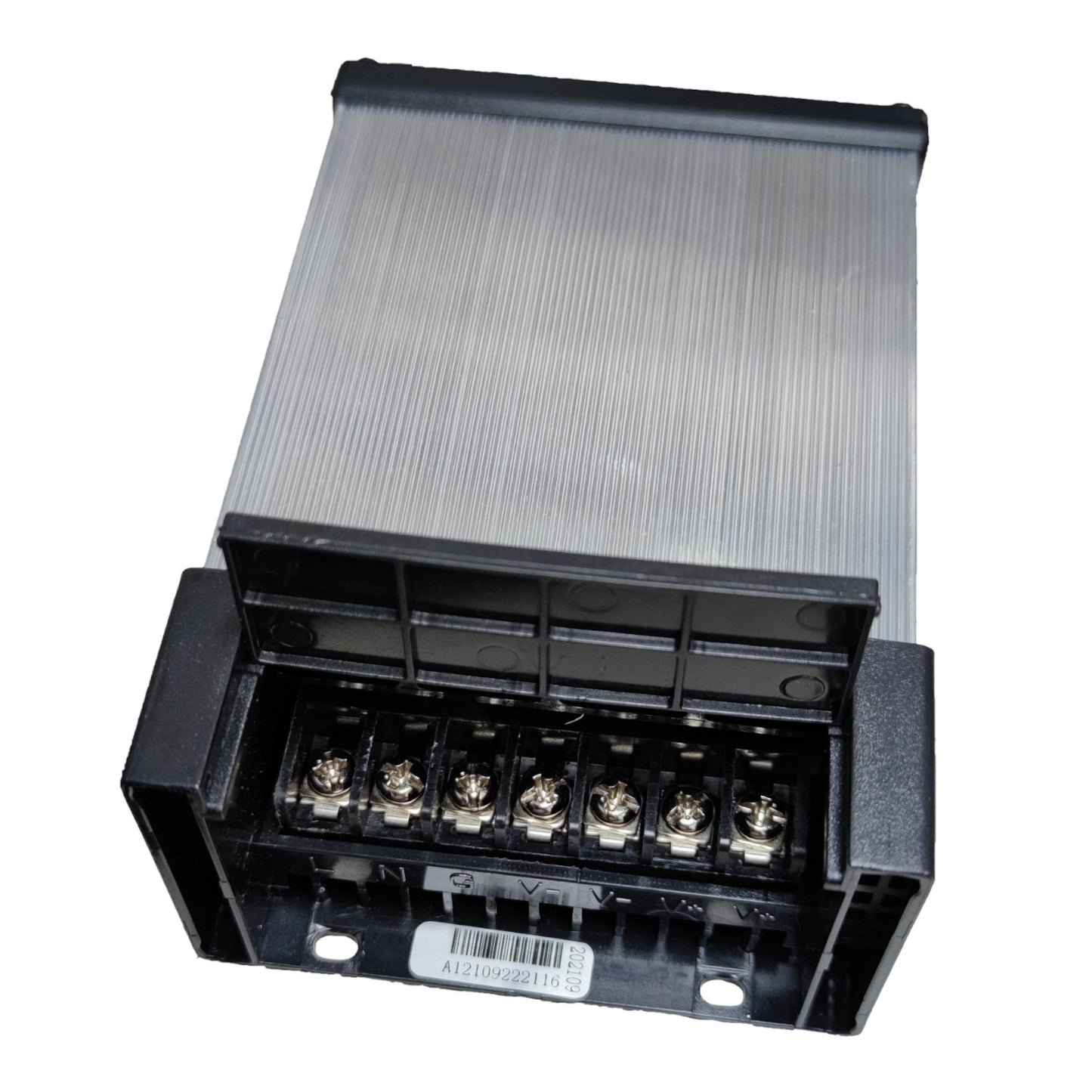 Electrical junction box with multiple terminals on a white background