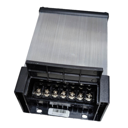 Electrical junction box with multiple terminals on a white background