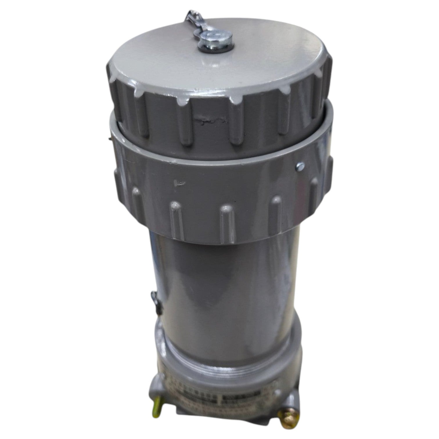Gray mechanical component on a white background