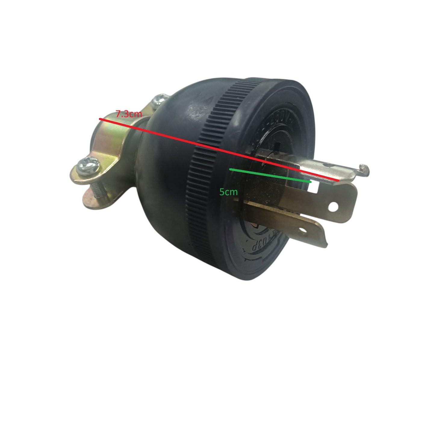 Grippes 30A twist lock plug 250V black rubber male plug with brass blades and mounting clamp for industrial power