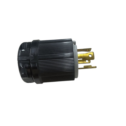 Black electrical plug on a white background Grippes 30A Twist Lock Plug 3P+E (4P) 250V (NEMA L15) BL1530P, Twistlock Plug Electx Electrical Supply 