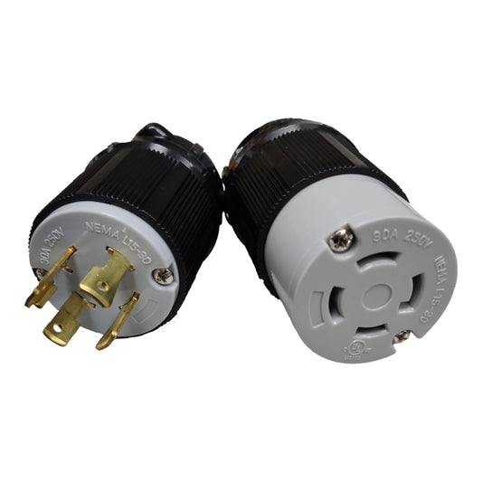 Grippes 30A Twist Lock Set Outlet and Plug Cord Connector Type 3P+E (4P) 250V Twistlock (NEMA L15) BL1530C and BL1530P Electx Electriacl Supply