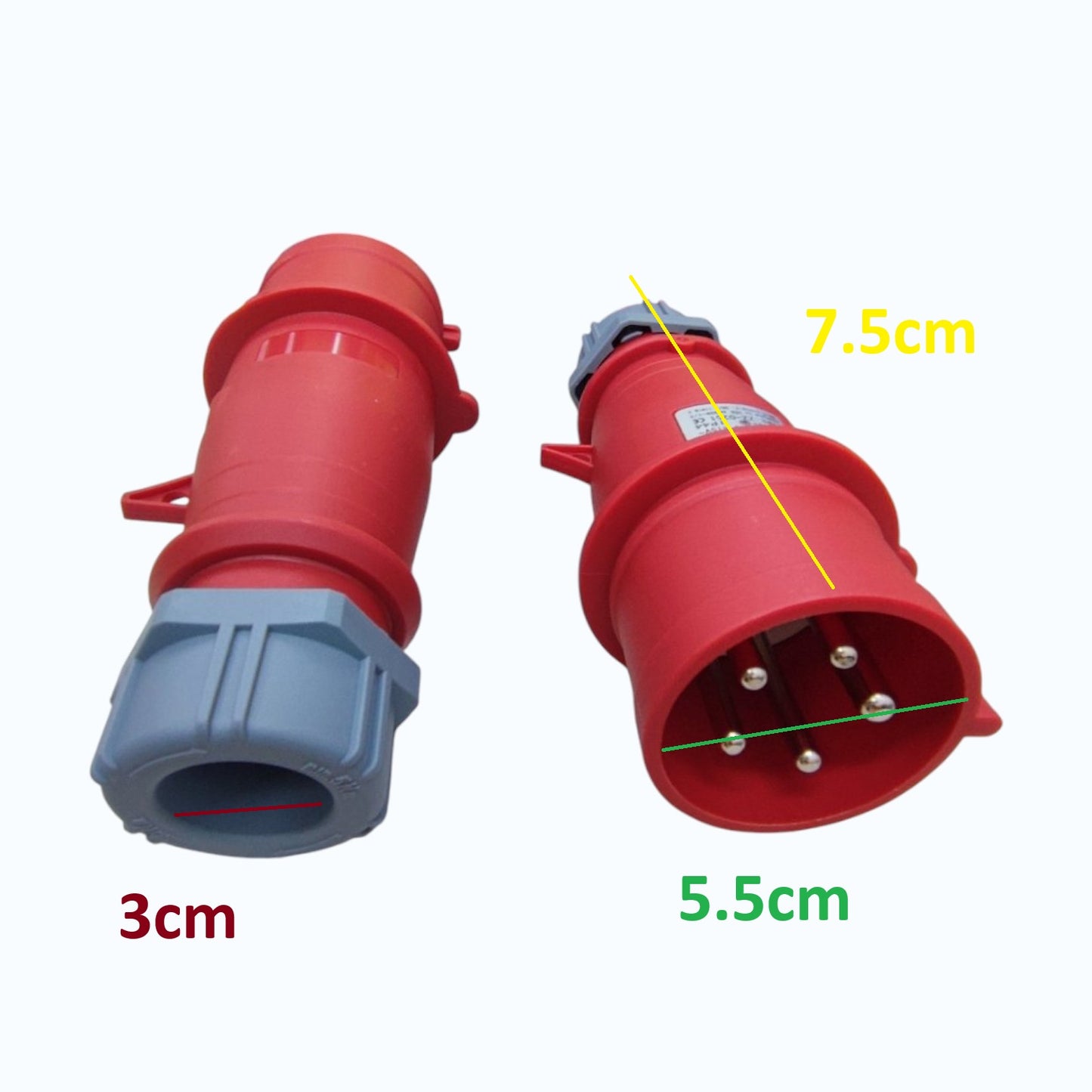 Grippes 32A 3P+N+E 220V-415V Industrial Plug,Industrial Coupler Male Connector IP44 Weatherproof