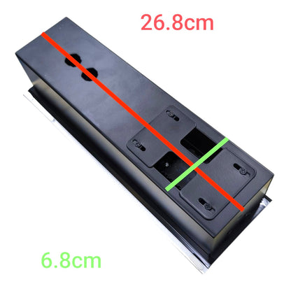 Grippes Desk Top Mounting Conference Sliding Cover Silver with 2 Port USB Charging 5V 2A with Universal Outlet 10A 250V Outlets HG-204