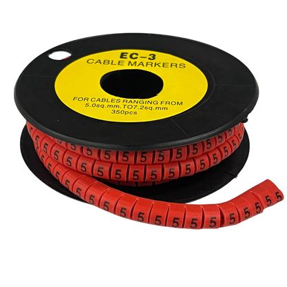 Grippes (5) Cable Marker Red 5.0mm to 7.2mm 350pcs