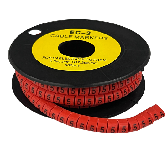 Grippes (5) Cable Marker Red 5.0mm to 7.2mm 350pcs