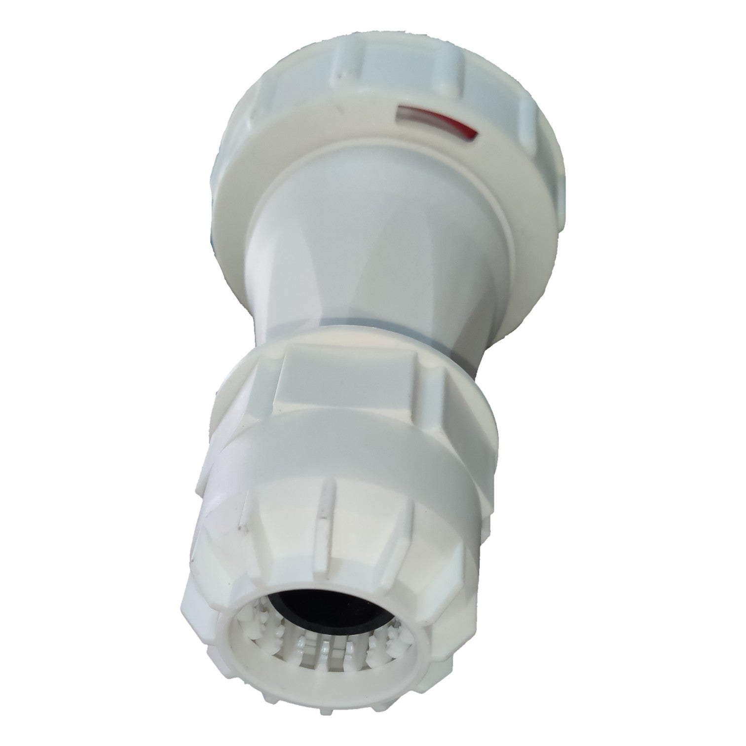 White plastic fitting on a white background