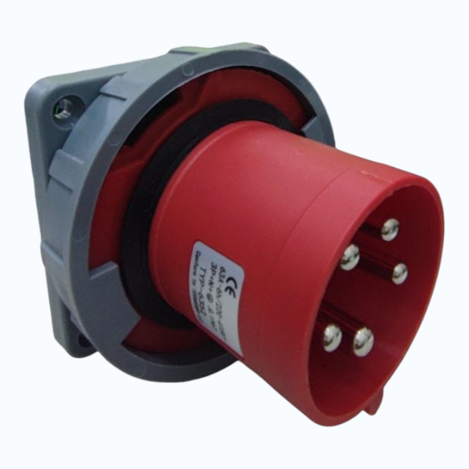 Grippes 63A 3P+N+E 220V-415V Industrial Male Plug Chassis Type , Industrial Panel-Mount Male Socket P67 Weatherproof