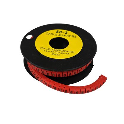 Grippes (6) Cable Marker Red 5.0mm to 7.2mm 350pcs