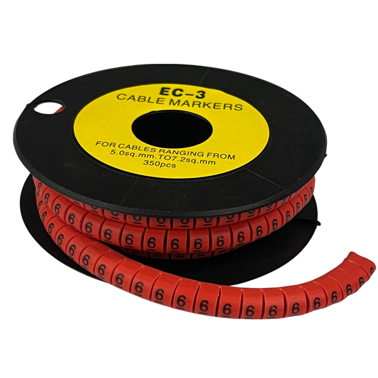 Grippes (6) Cable Marker Red 5.0mm to 7.2mm 350pcs