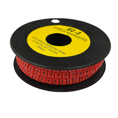 Grippes (7) Cable Marker Red 5.0mm to 7.2mm 350pcs