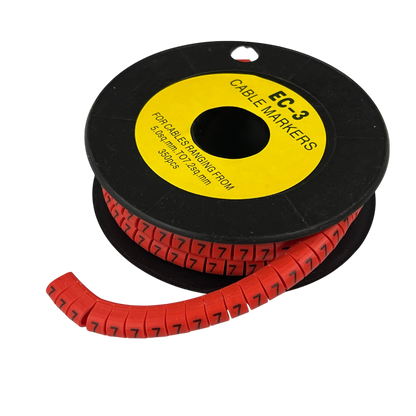 Grippes (7) Cable Marker Red 5.0mm to 7.2mm 350pcs
