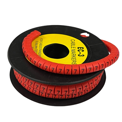 Grippes (7) Cable Marker Red 5.0mm to 7.2mm 350pcs