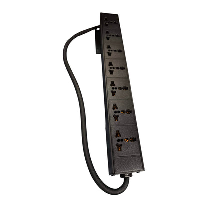 Grippes 7 Gang 10A 250V PDU Universal Outlet Type Power Distribution Unit 2500W