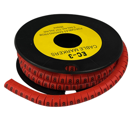 Grippes (8) Cable Marker Red 5.0mm to 7.2mm 350pcs