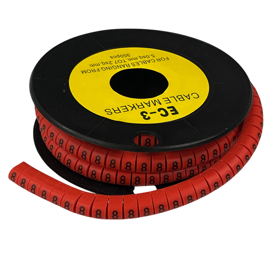 Grippes (8) Cable Marker Red 5.0mm to 7.2mm 350pcs