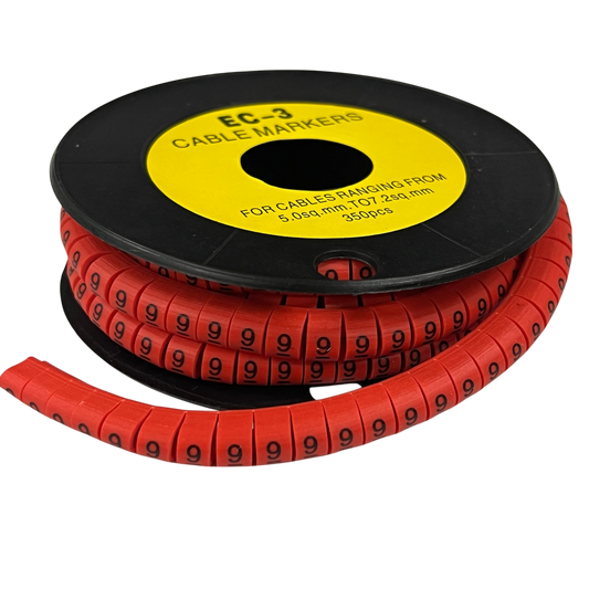 Grippes (9) Cable Marker Red 5.0mm to 7.2mm 350pcs
