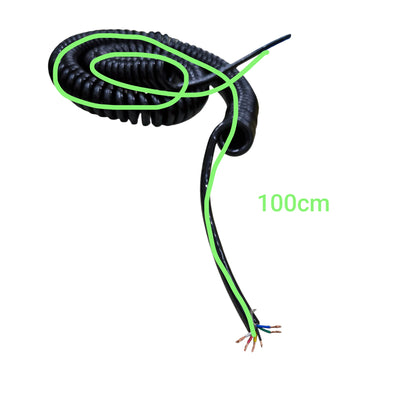 Black cable with green insulation, labeled '100cm', on a white background