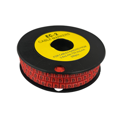Grippes (D) Cable Marker 3.6mm to 5.2mm 500pcs per Roll Red