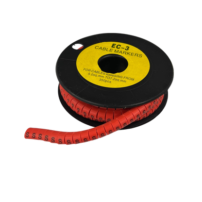 Grippes (S) Cable Marker Red 5.0mm to 7.2mm 350pcs