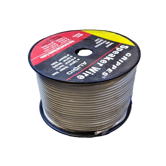 Grippes 18 gauge speaker wire 100 meters spool in white for audio and speaker connections