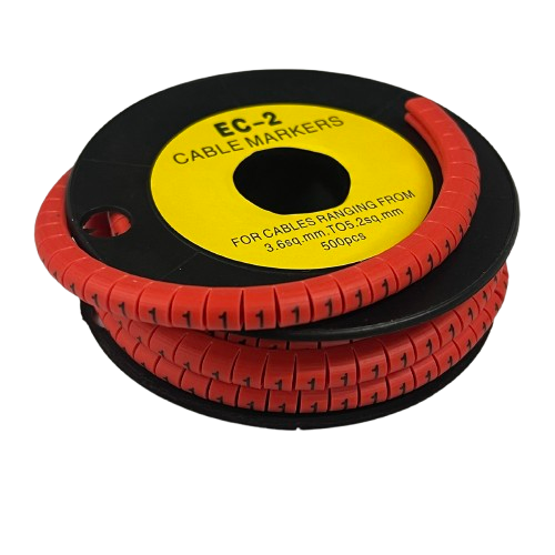 Grippes (1) Cable Marker 3.6mm to 5.2mm 500pcs per Roll Red