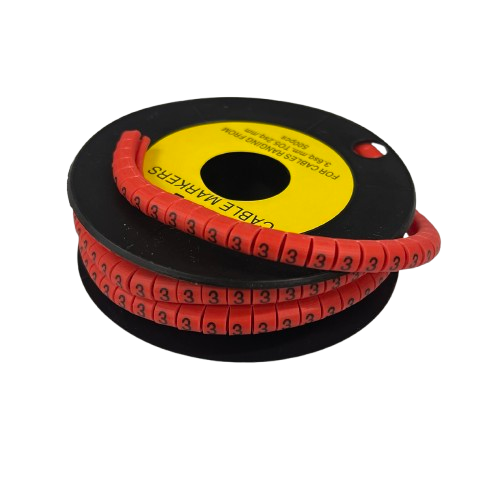 Grippes (3) Cable Marker 3.6mm to 5.2mm 500pcs per Roll Red