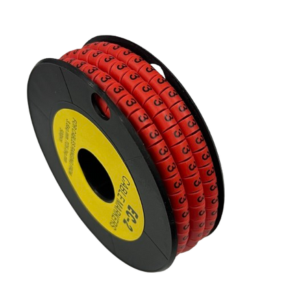 Grippes (3) Cable Marker 3.6mm to 5.2mm 500pcs per Roll Red