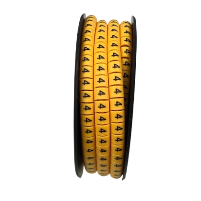 Grippes (4) Cable Marker 3.6mm to 5.2mm Color Yellow 1roll 500pcs) EC-2Y
