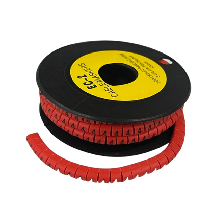 Grippes (4) Cable Marker 3.6mm to 5.2mm 500pcs per Roll Red