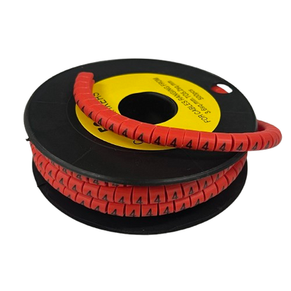 Grippes (4) Cable Marker 3.6mm to 5.2mm 500pcs per Roll Red