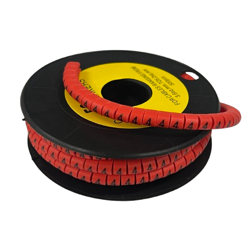 Grippes (4) Cable Marker 3.6mm to 5.2mm 500pcs per Roll Red