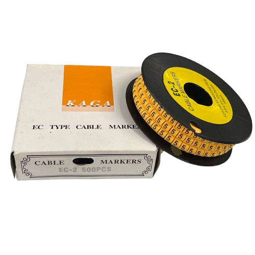 Grippes (5) Cable Marker 3.6mm to 5.2mm Color Yellow 1roll 500pcs) EC-2Y