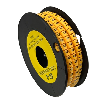 Grippes (5) Cable Marker 3.6mm to 5.2mm Color Yellow 1roll 500pcs) EC-2Y