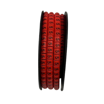 Grippes (5) Cable Marker 3.6mm to 5.2mm 500pcs per Roll Red