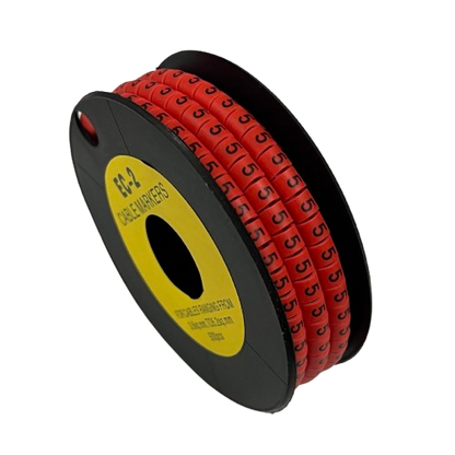 Grippes (5) Cable Marker 3.6mm to 5.2mm 500pcs per Roll Red