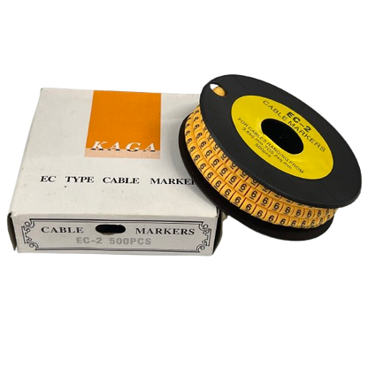 Grippes (6) Cable Marker 3.6mm to 5.2mm Color Yellow 1roll 500pcs) EC-2Y