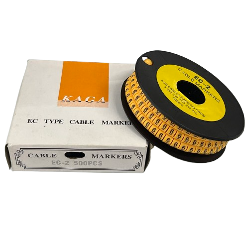 Grippes (6) Cable Marker 3.6mm to 5.2mm Color Yellow 1roll 500pcs) EC-2Y