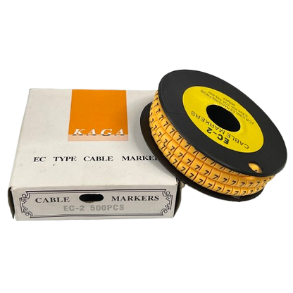 Grippes (7) Cable Marker 3.6mm to 5.2mm Color Yellow 1roll 500pcs) EC-2Y