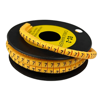 Grippes (7) Cable Marker 3.6mm to 5.2mm Color Yellow 1roll 500pcs) EC-2Y