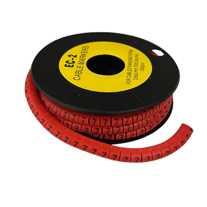 Grippes (7) Cable Marker 3.6mm to 5.2mm 500pcs per Roll Red