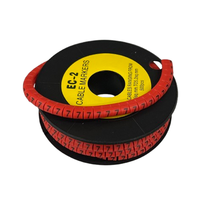 Grippes (7) Cable Marker 3.6mm to 5.2mm 500pcs per Roll Red