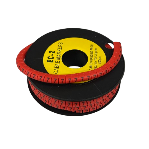 Grippes (7) Cable Marker 3.6mm to 5.2mm 500pcs per Roll Red