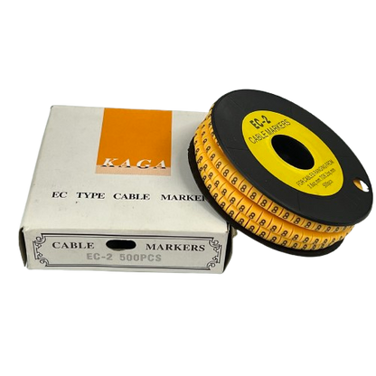 Grippes (8) Cable Marker 3.6mm to 5.2mm Color Yellow 1roll 500pcs) EC-2Y
