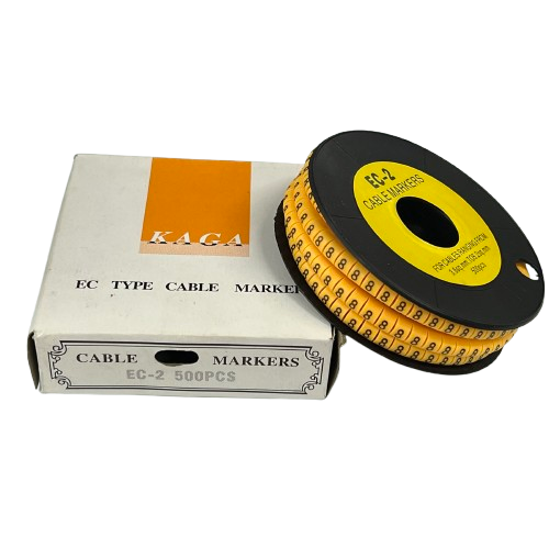 Grippes (8) Cable Marker 3.6mm to 5.2mm Color Yellow 1roll 500pcs) EC-2Y